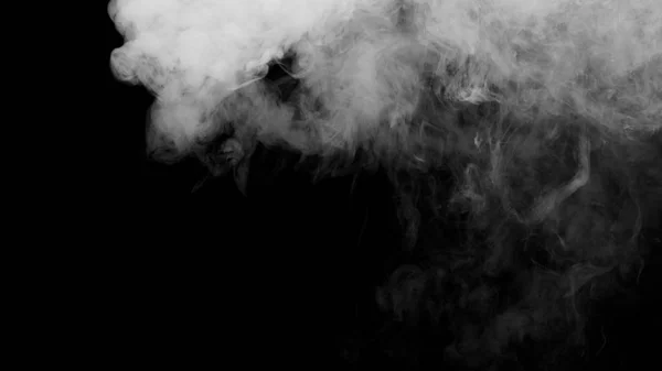 Bílý kouř na černém pozadí — Stock fotografie