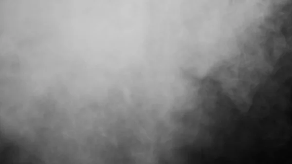 蒸気の煙の白い雲は 黒の背景に分離されます ガス爆発 空間に舞います 使用できる魔法の霧塵テクスチャ効果オーバーレイ 透明度を変更します — ストック写真