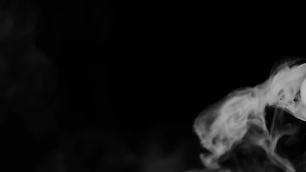 White Smoke on Black Background — Stock Photo, Image