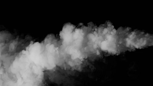 Bílý kouř na černém pozadí — Stock fotografie