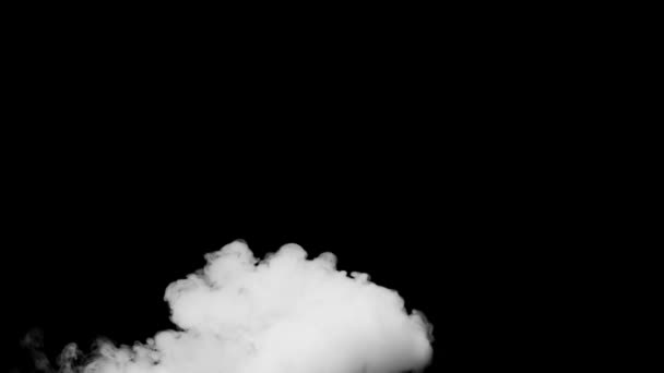 Des Nuages Blancs Fumée Vapeur Sont Isolés Sur Fond Noir — Video