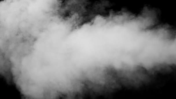 White Smoke on Black Background — Stock Video