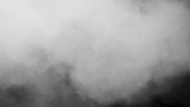 Humo blanco sobre fondo negro — Vídeos de Stock