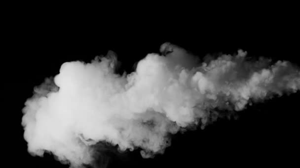 Humo blanco sobre fondo negro — Vídeos de Stock