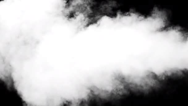 Белый дым на черном фоне — стоковое видео