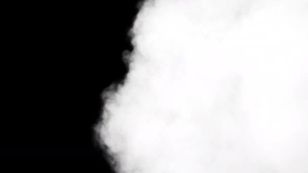 Humo blanco sobre fondo negro — Vídeos de Stock