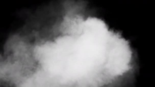White Smoke on Black Background — Stock Video