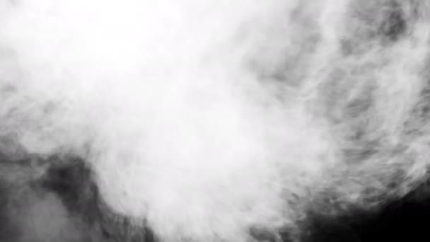 Λευκός καπνός σε μαύρο φόντο — Αρχείο Βίντεο