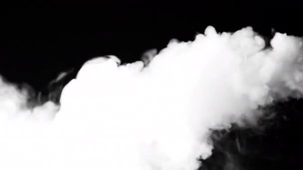 Humo blanco sobre fondo negro — Vídeo de stock