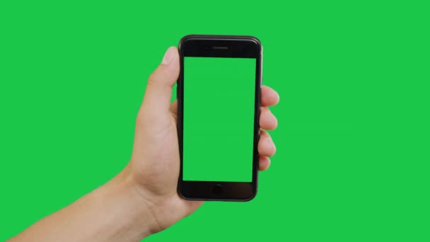 Haga clic en Smartphone pantalla verde — Vídeo de stock