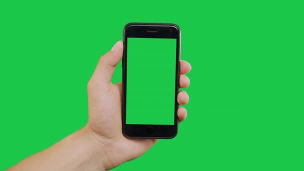 Swipes Smartphone Tela verde — Vídeo de Stock