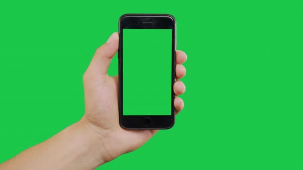 Zooming Smartphone Green Screen — Stock Video