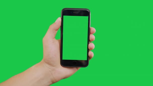 Zbliżenie Smartphone zielony ekran — Wideo stockowe