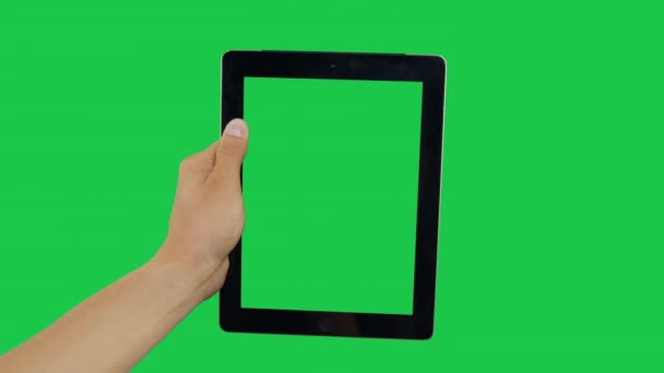 Fare clic su Tablet digitale schermo verde — Video Stock