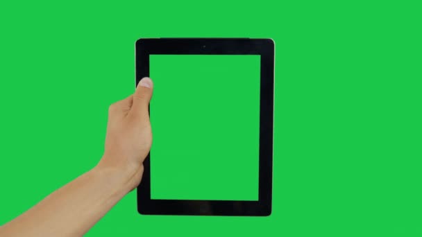 Sayısal Tablet Yeşil Ekrana tıklayın — Stok video