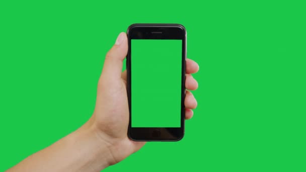 Haga clic en Smartphone pantalla verde — Vídeo de stock