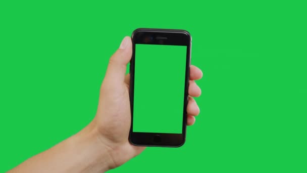 Klicka på Smartphone Grön skärm — Stockvideo