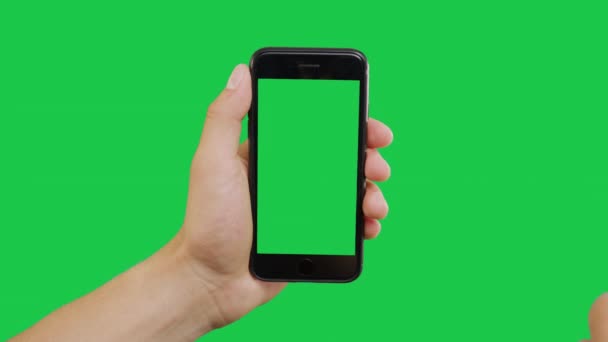 单击Smartphone绿色屏幕 — 图库视频影像
