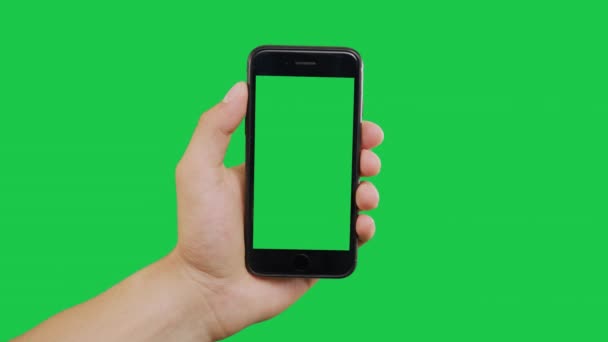 Swipes Smartphone Green Screen — Stock Video