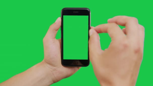 Zoomen Smartphone Green Screen — Stockvideo