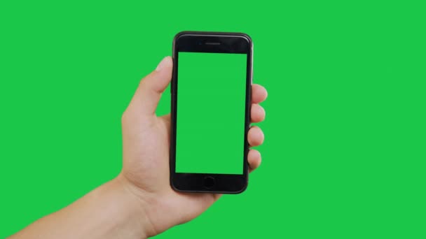 Κύλιση Smartphone Πράσινη οθόνη — Αρχείο Βίντεο