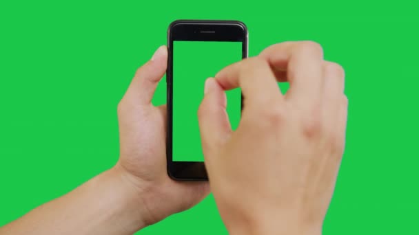 Zoom Smartphone pantalla verde — Vídeo de stock