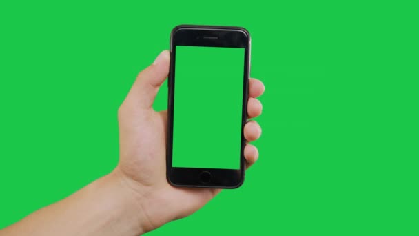 Zooma Smartphone Grön skärm — Stockvideo
