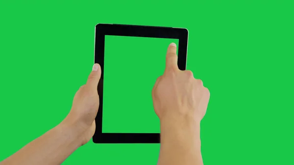 Прокрутіть цифровий планшет зелений екран — стокове фото
