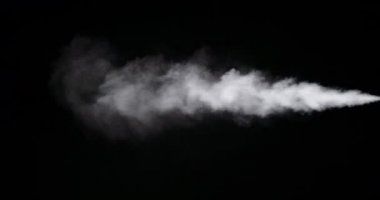 Beyaz Duman Trail Siyah Arka Plan Izole