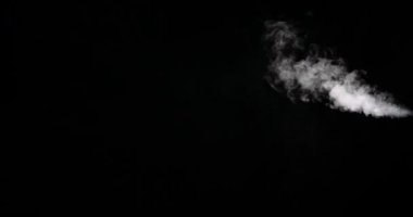 Beyaz Duman Trail Siyah Arka Plan Izole