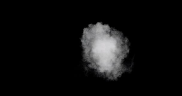 White Smoke Trail Isolated on Black Background — Stock Video