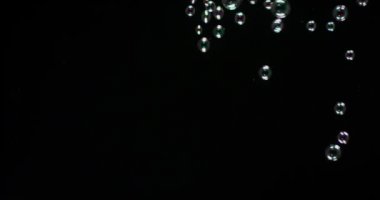 siyah arka plan üzerine izole çorba kabarcıklar.