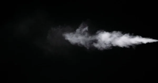 White Smoke Trail Isolated on Black Background — Stock Photo, Image