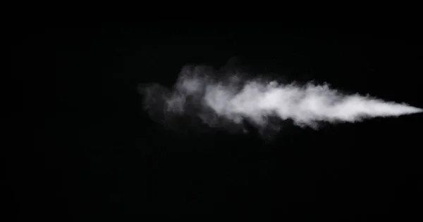 White Smoke Trail Isolated on Black Background — Stock Photo, Image