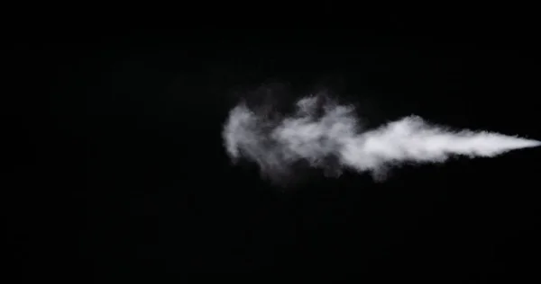 White Smoke Trail Isolated on Black Background — Stock Photo, Image