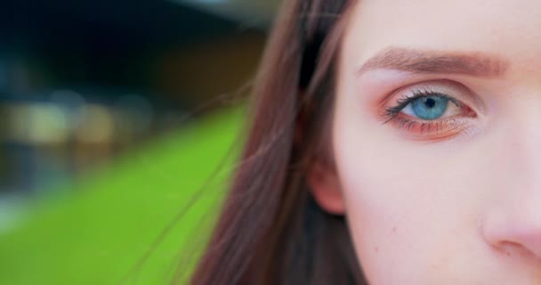 Jovens Olhos de Ladys. Detalhe tiro — Vídeo de Stock