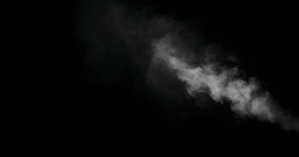 White Smoke Trail izolowane na czarnym tle — Zdjęcie stockowe