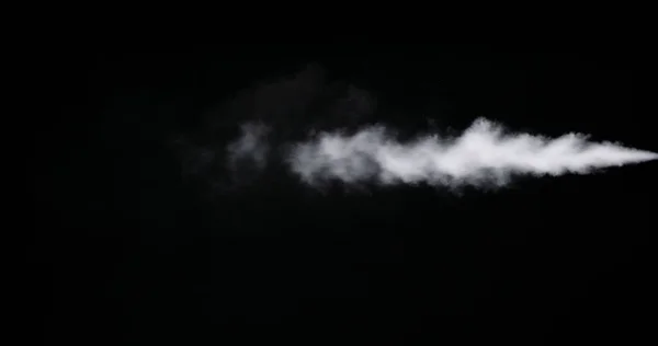 White Smoke Trail Isolated on Black Background — Stock Photo, Image