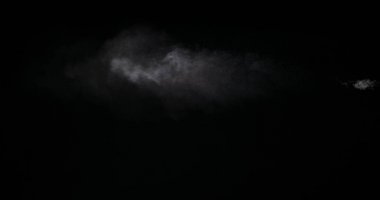 Beyaz Duman Trail Siyah Arka Plan Izole