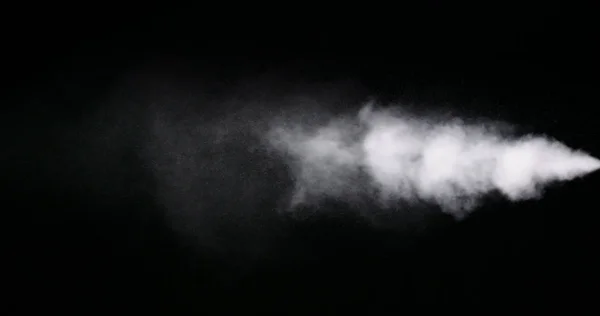 Vit rök slinga isolerad på svart bakgrund — Stockfoto