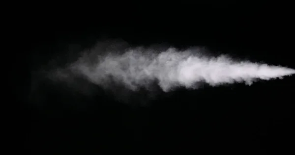 Vit rök slinga isolerad på svart bakgrund — Stockfoto