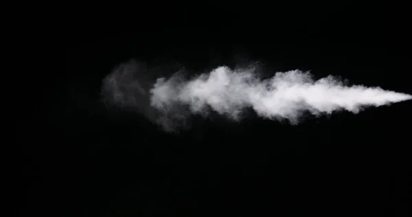 White Smoke Trail Isolated on Black Background — Stock Photo, Image