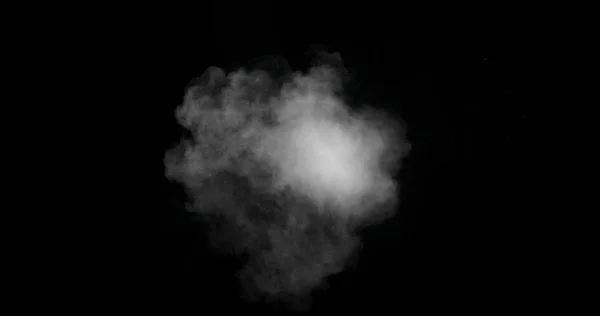 Huella de humo blanca aislada sobre fondo negro — Foto de Stock