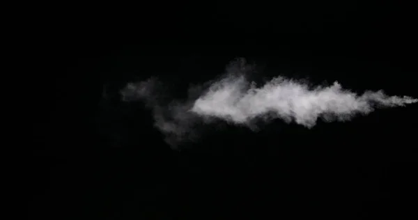 White Smoke Trail Isolated on Black Background