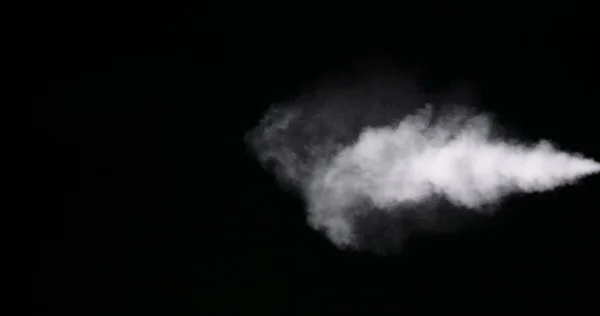 White Smoke Trail Isolated on Black Background — Stock Photo, Image
