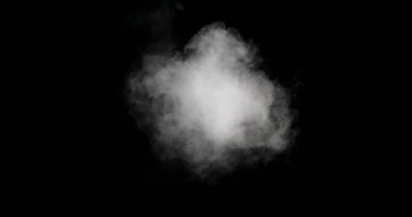 Huella de humo blanca aislada sobre fondo negro — Foto de Stock