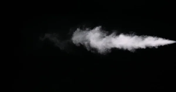 White Smoke Trail Isolated on Black Background — Stock Photo, Image