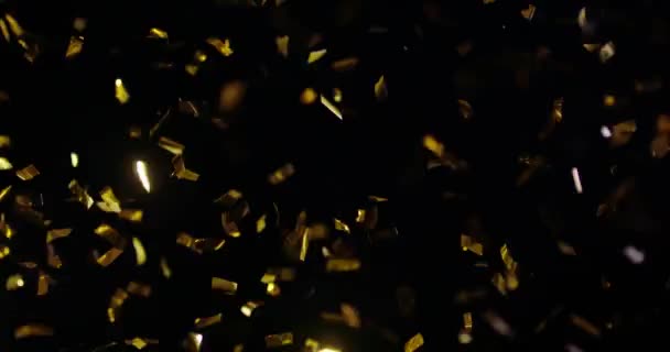 Confeti aislado sobre fondo negro — Vídeo de stock