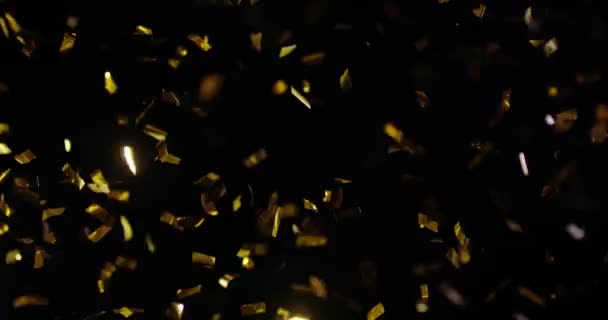 Confetti geïsoleerd op zwarte achtergrond — Stockvideo