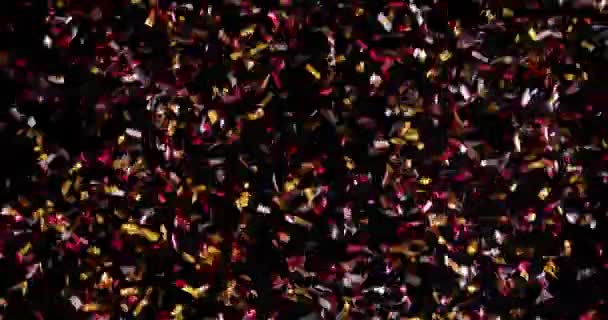 Siyah arka plan üzerine izole konfeti — Stok video
